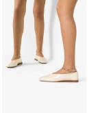 square toe stitch detail ballerina shoes