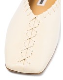 square toe stitch detail ballerina shoes