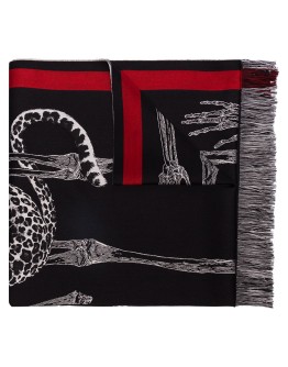 animal skeleton print scarf