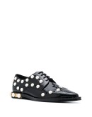 embellished perforated lace-up shoes