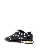 embellished perforated lace-up shoes