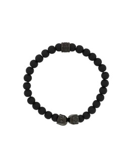 Medium twin skull charm bracelet