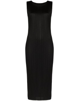 plissé midi dress