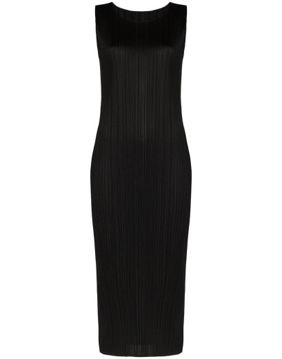 plissé midi dress