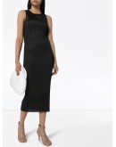 plissé midi dress