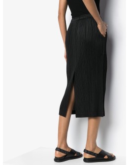 plissé pleated midi skirt