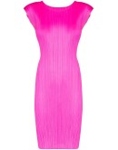 plissé pleated shift dress