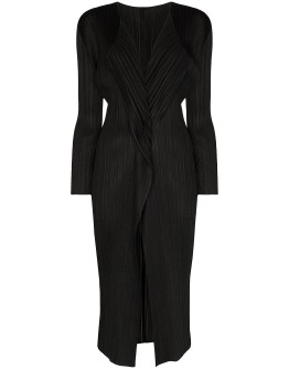 micro pleat waterfall coat