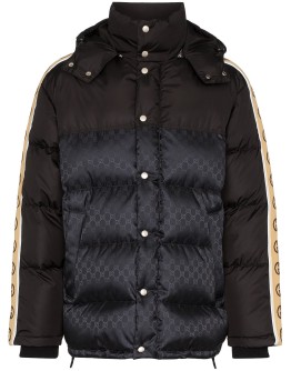 GG stripe puffer coat