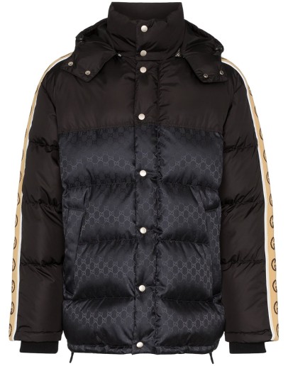 GG stripe puffer coat