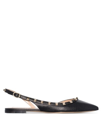 Valentino Garavani Rockstud slingback ballerina shoes