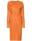 wrap-over front midi dress