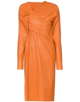 wrap-over front midi dress