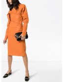 wrap-over front midi dress