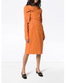 wrap-over front midi dress