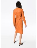 wrap-over front midi dress