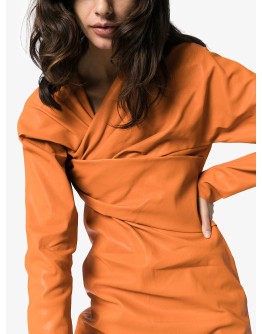 wrap-over front midi dress
