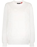 embossed logo cotton sweater