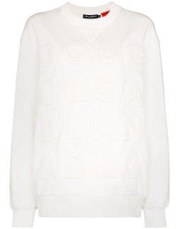 embossed logo cotton sweater