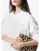 embossed logo cotton sweater