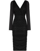 polka dot fitted midi dress