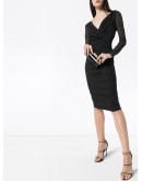 polka dot fitted midi dress