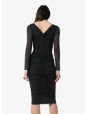 polka dot fitted midi dress
