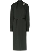 belted shift midi dress