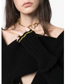 asymmetric V-neck knit top
