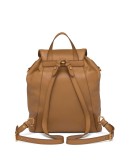 pebbled leather logo backpack
