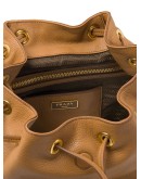pebbled leather logo backpack