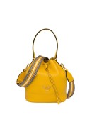 drawstring-fastening logo bucket bag