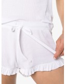 Raffaela ribbed ruffled shorts