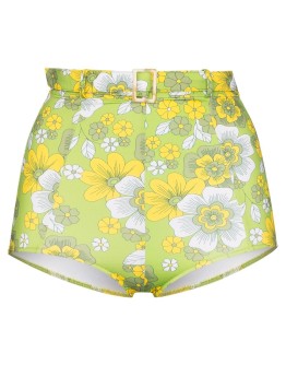 Pamela high-waist floral print bikini bottoms