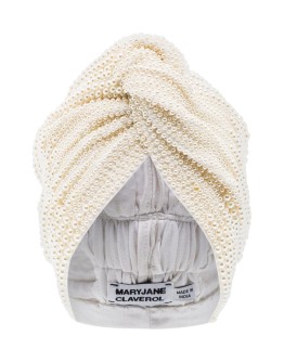 faux-pearl beaded turban