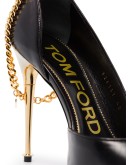 105mm chain-trimmed leather pumps
