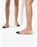 pointed clear panel pumps