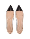 pointed clear panel pumps
