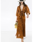 tiered graphic-print maxi skirt