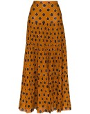 tiered graphic-print maxi skirt