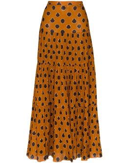 tiered graphic-print maxi skirt