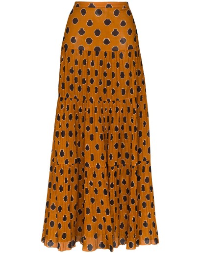tiered graphic-print maxi skirt