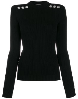 buttoned knitted jumper