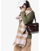 Mega Check cashmere scarf
