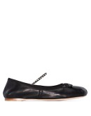 crystal-embellished leather ballerina shoes