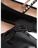crystal-embellished leather ballerina shoes