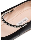 crystal-embellished leather ballerina shoes