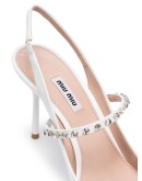 100mm crystal-embellished leather pumps