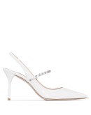 100mm crystal-embellished leather pumps