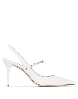 100mm crystal-embellished leather pumps